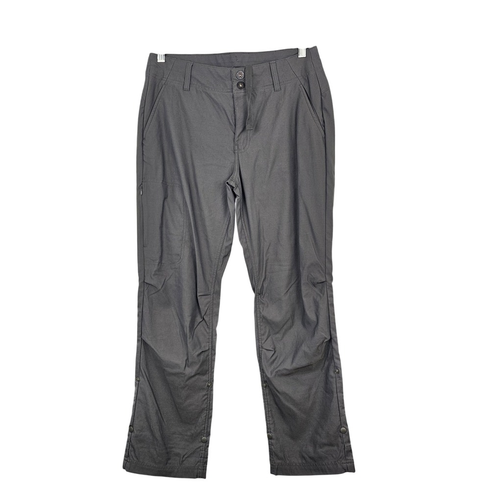 Prana Halle Straight Leg Hiking Pants Charcoal Grey Stretch Zion Roll Up Size 12